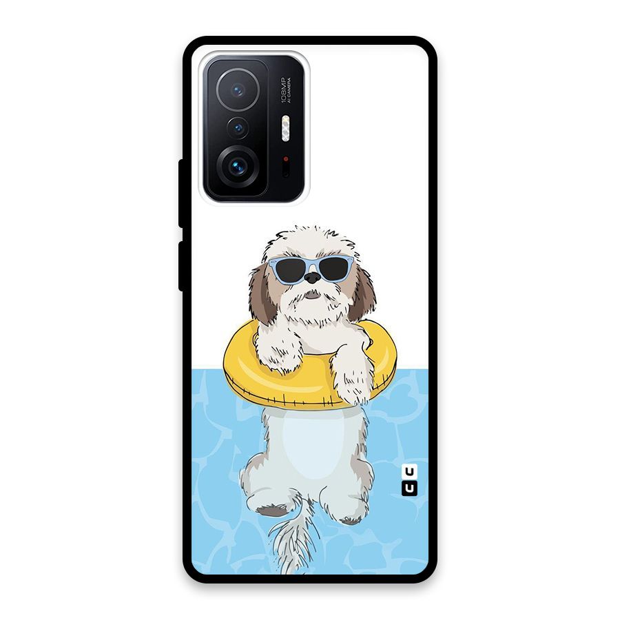 Swimming Doggo Glass Back Case for Xiaomi 11T Pro