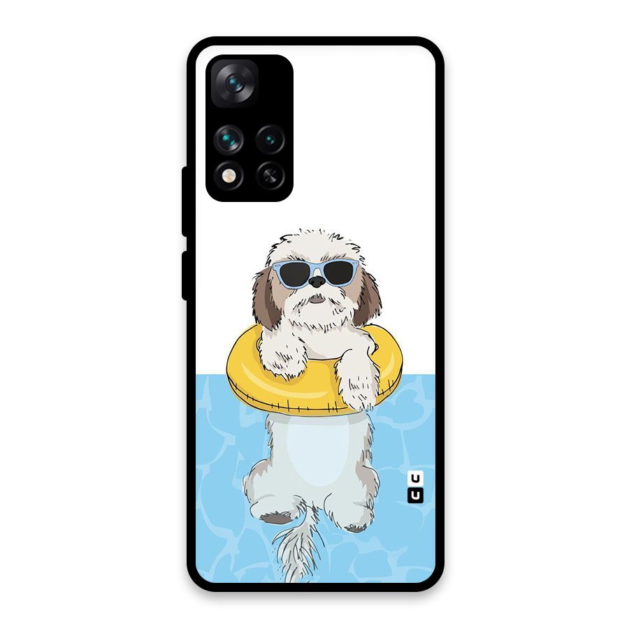 Swimming Doggo Glass Back Case for Xiaomi 11i HyperCharge 5G
