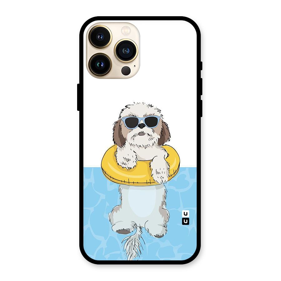 Swimming Doggo Glass Back Case for iPhone 13 Pro Max