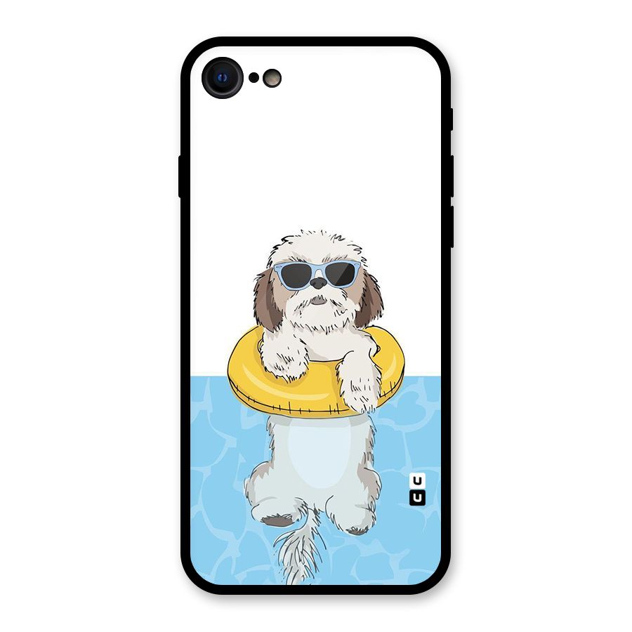 Swimming Doggo Glass Back Case for iPhone SE 2022