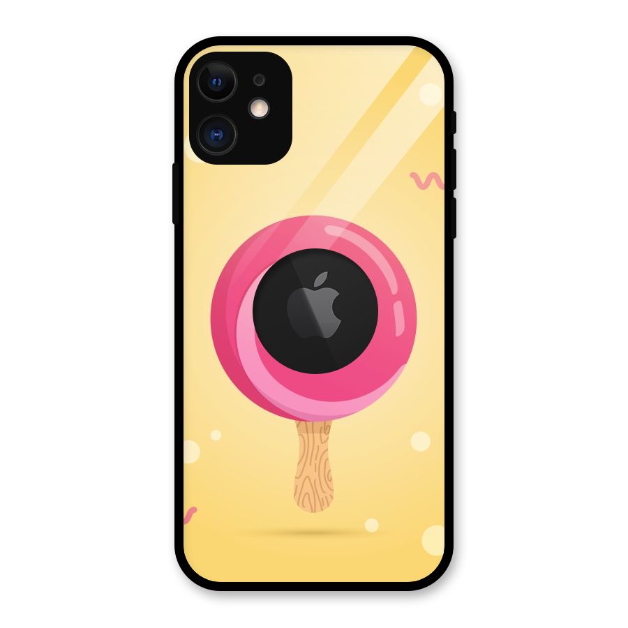 Swirl Ice Cream Glass Back Case for iPhone 11 Logo Cut