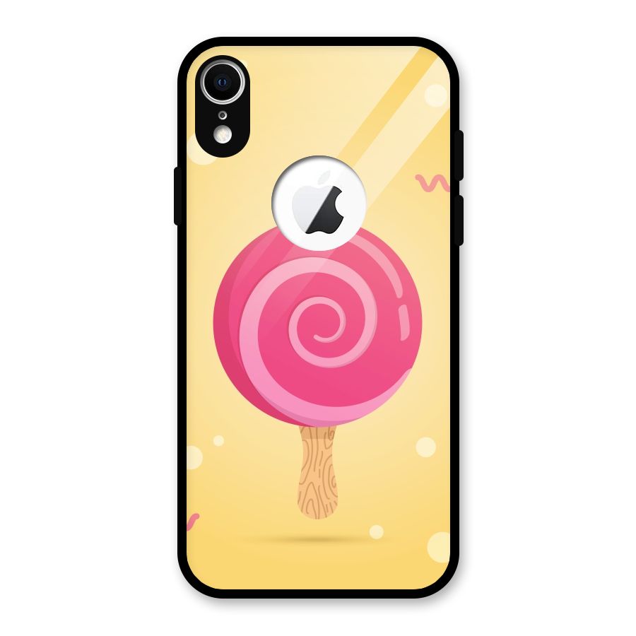 Swirl Ice Cream Glass Back Case for iPhone XR Logo Cut