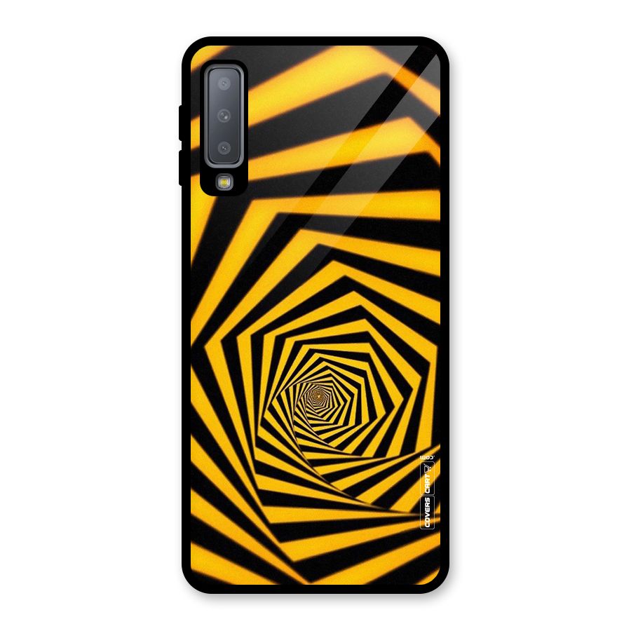 Taxi Pattern Glass Back Case for Galaxy A7 (2018)