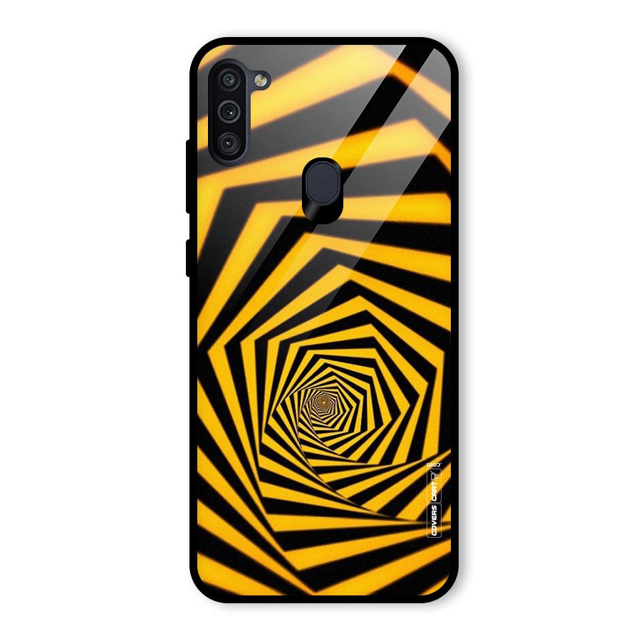 Taxi Pattern Glass Back Case for Galaxy M11