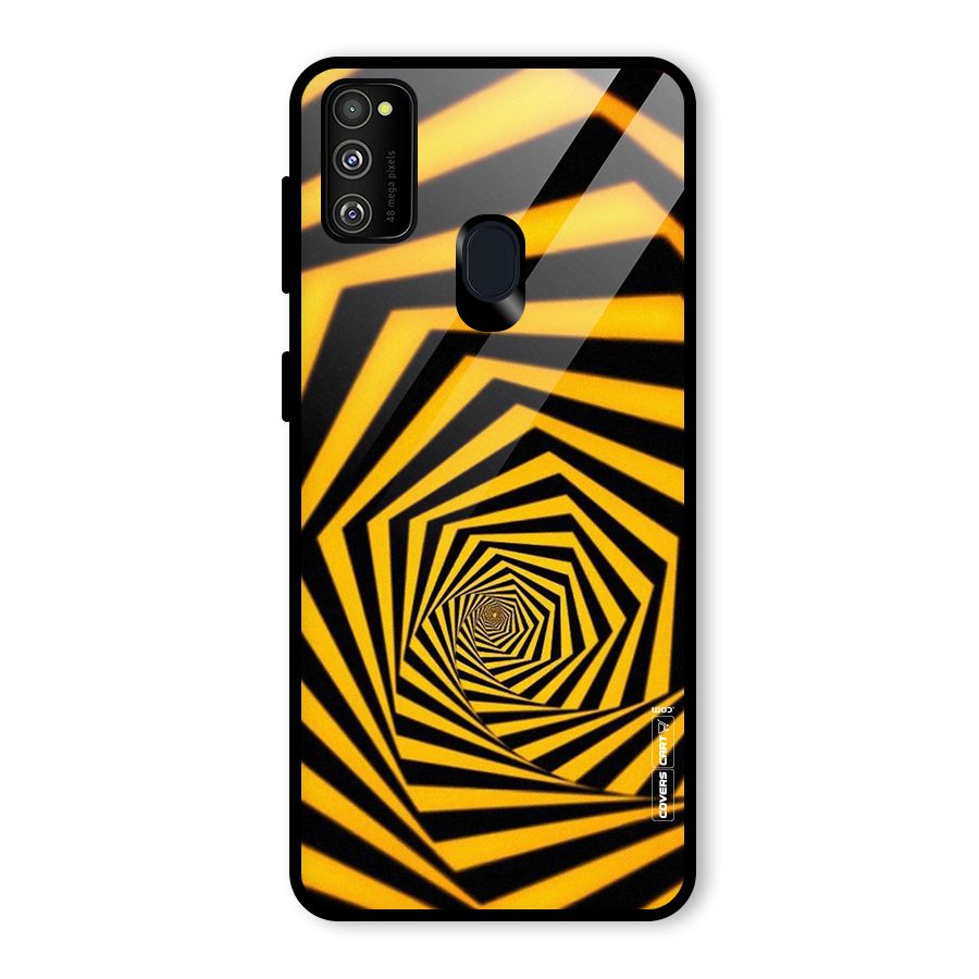 Taxi Pattern Glass Back Case for Galaxy M30s