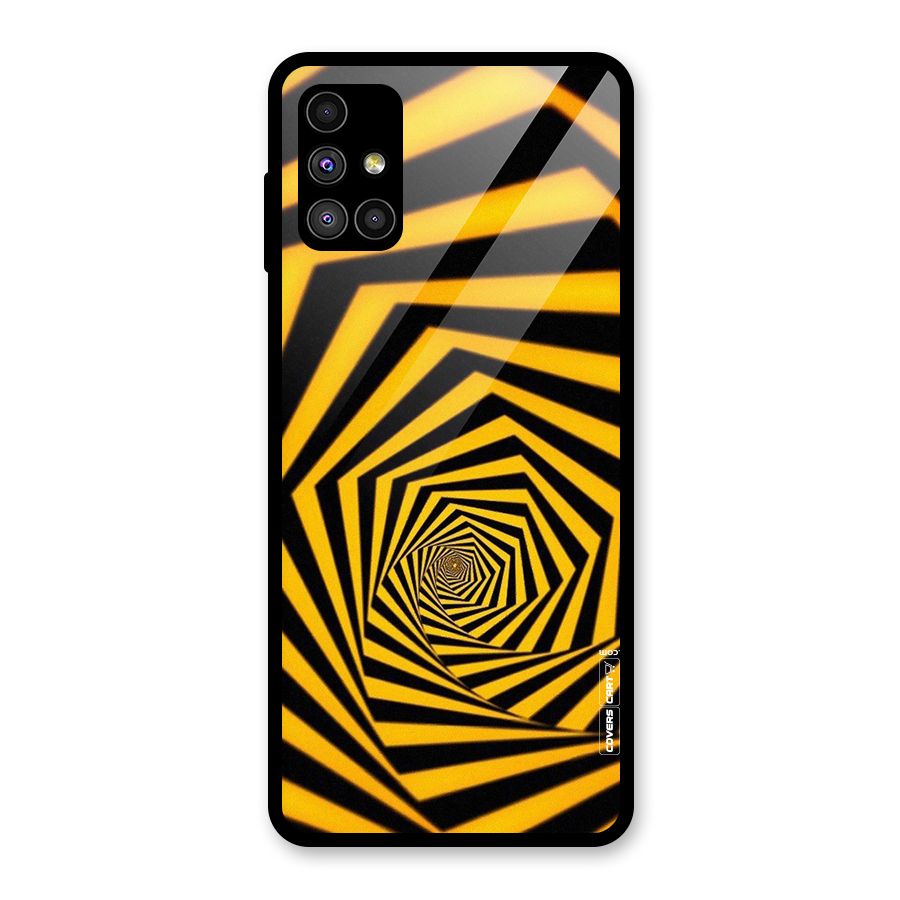Taxi Pattern Glass Back Case for Galaxy M51