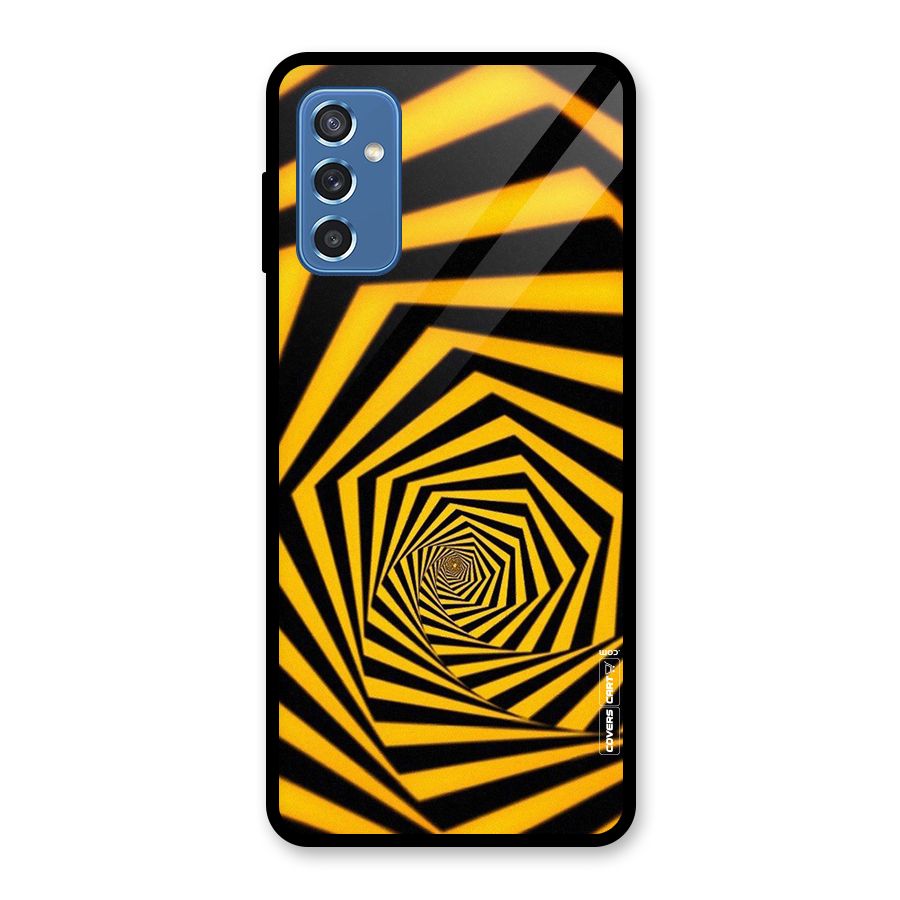 Taxi Pattern Glass Back Case for Galaxy M52 5G