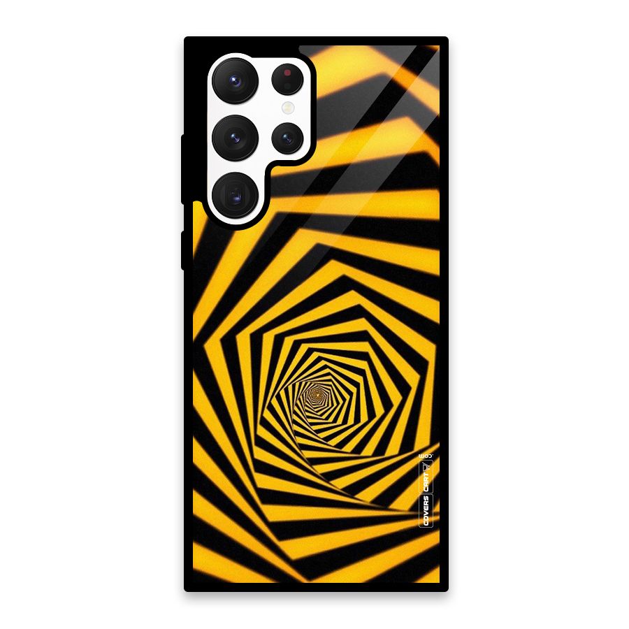 Taxi Pattern Glass Back Case for Galaxy S22 Ultra 5G