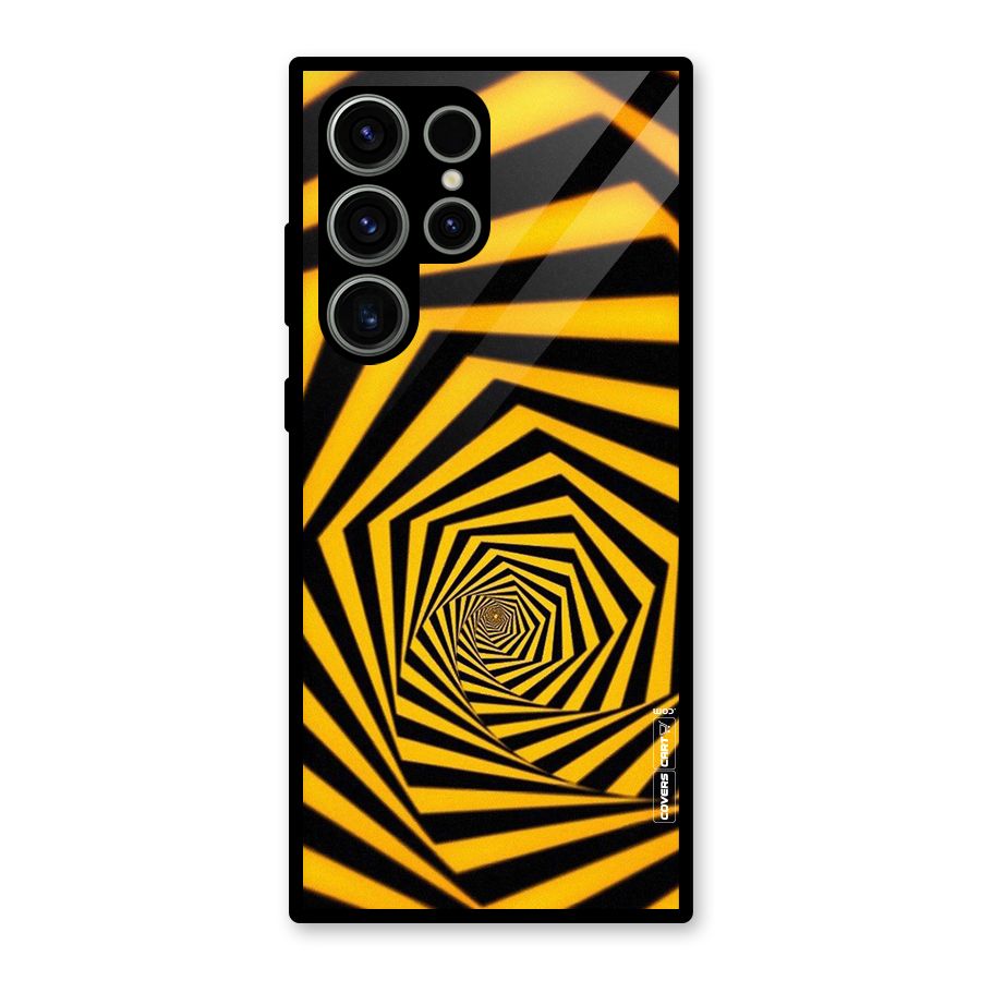 Taxi Pattern Glass Back Case for Galaxy S23 Ultra