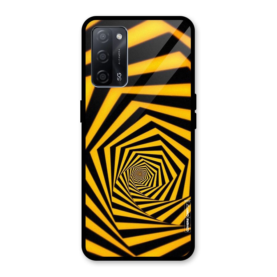 Taxi Pattern Glass Back Case for Oppo A53s 5G