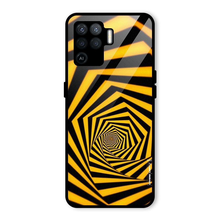 Taxi Pattern Glass Back Case for Oppo F19 Pro