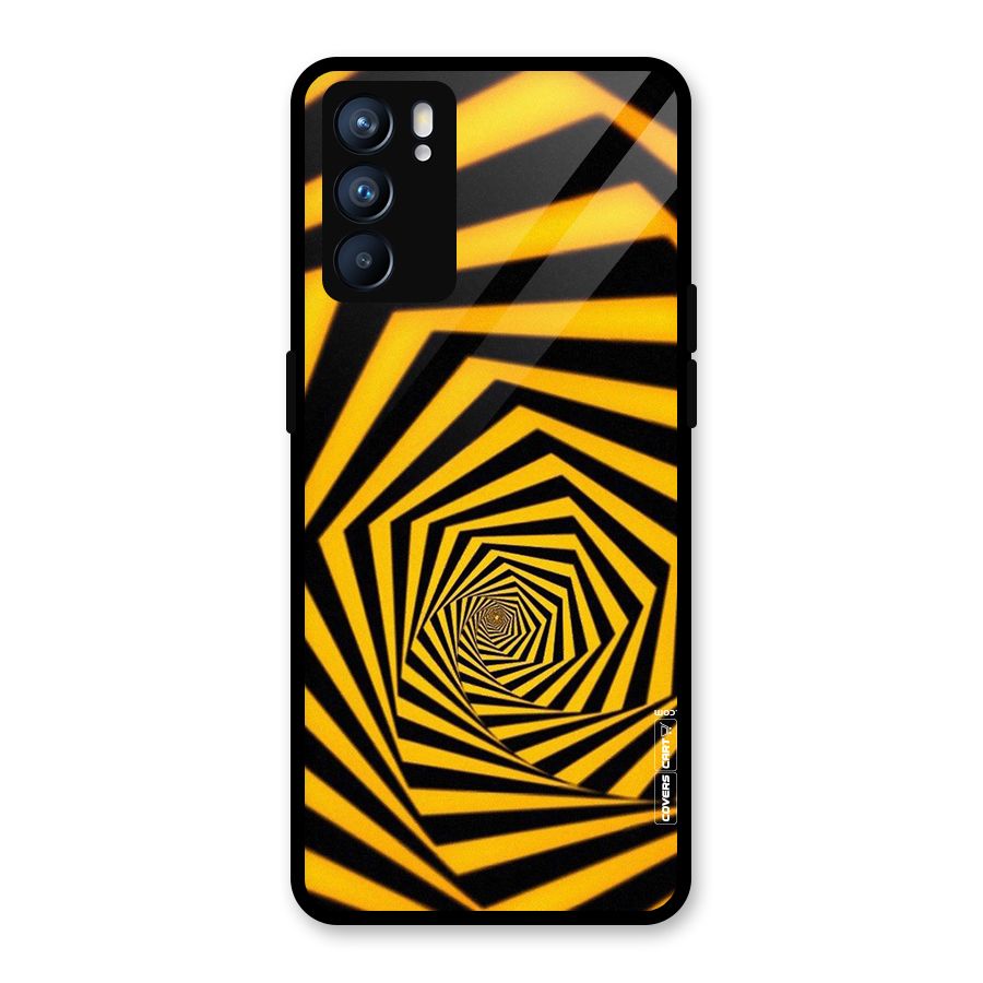 Taxi Pattern Glass Back Case for Oppo Reno6 5G