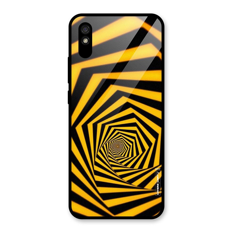 Taxi Pattern Glass Back Case for Redmi 9A