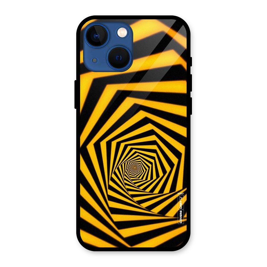 Taxi Pattern Glass Back Case for iPhone 13 Mini