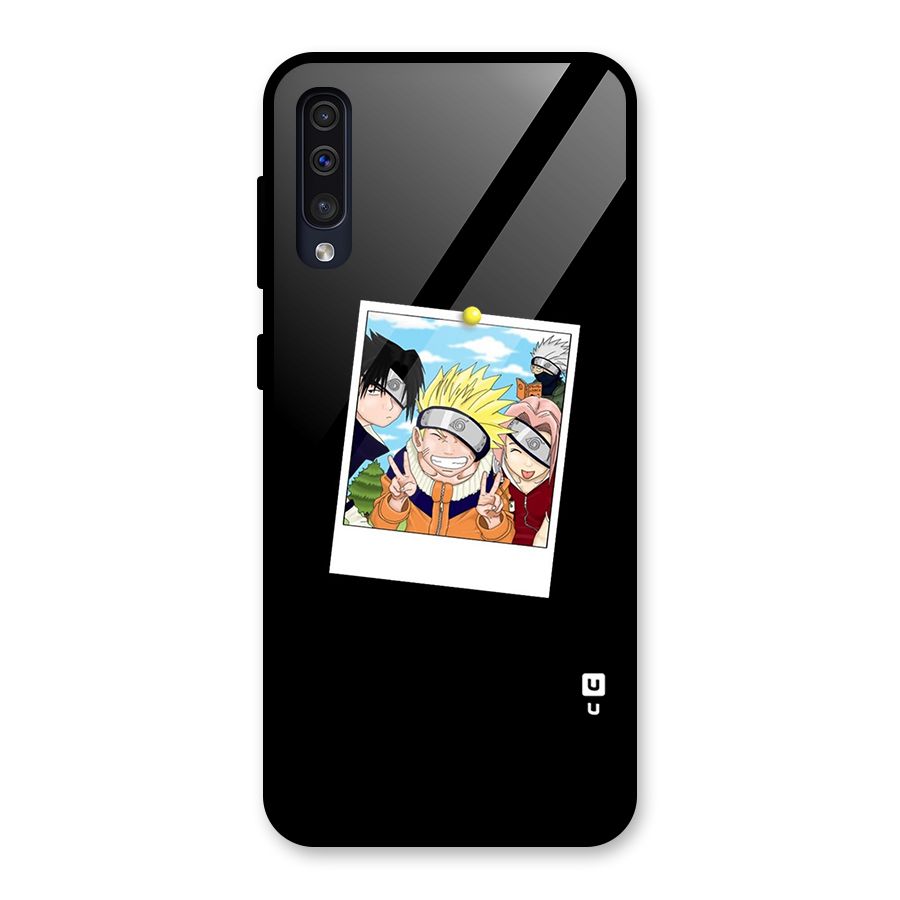 Team Kakashi Cute Glass Back Case for Galaxy A30s