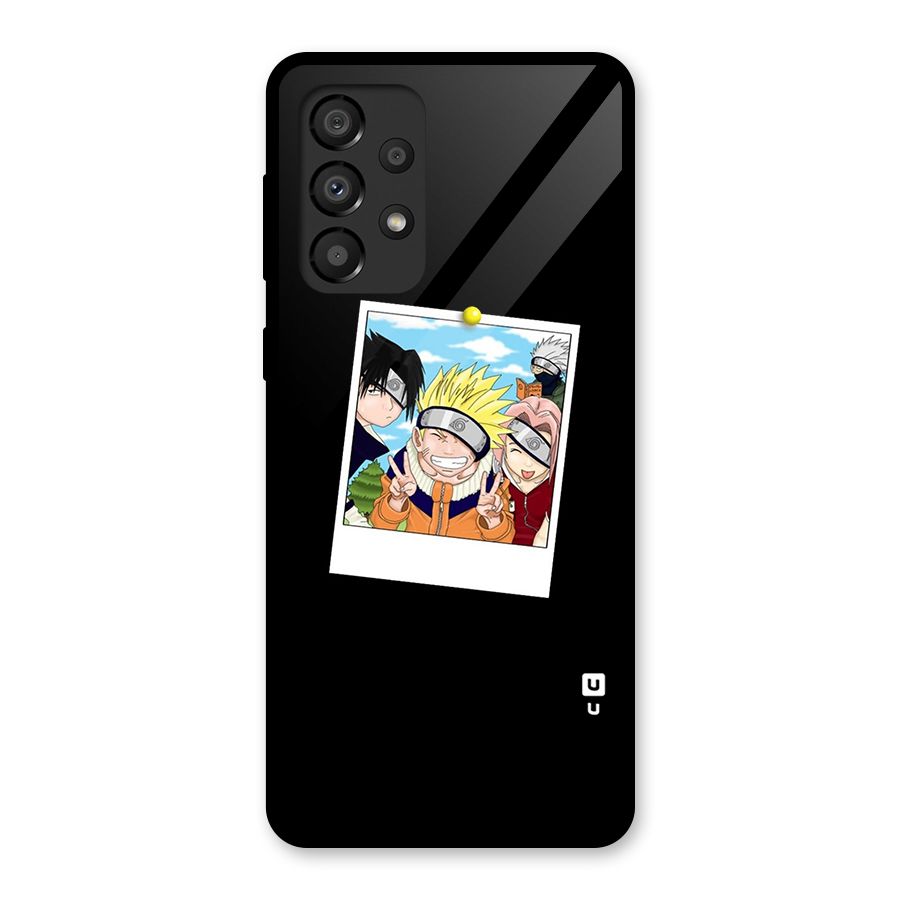 Team Kakashi Cute Glass Back Case for Galaxy A33 5G