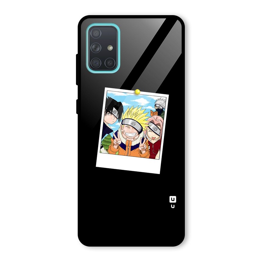 Team Kakashi Cute Glass Back Case for Galaxy A71
