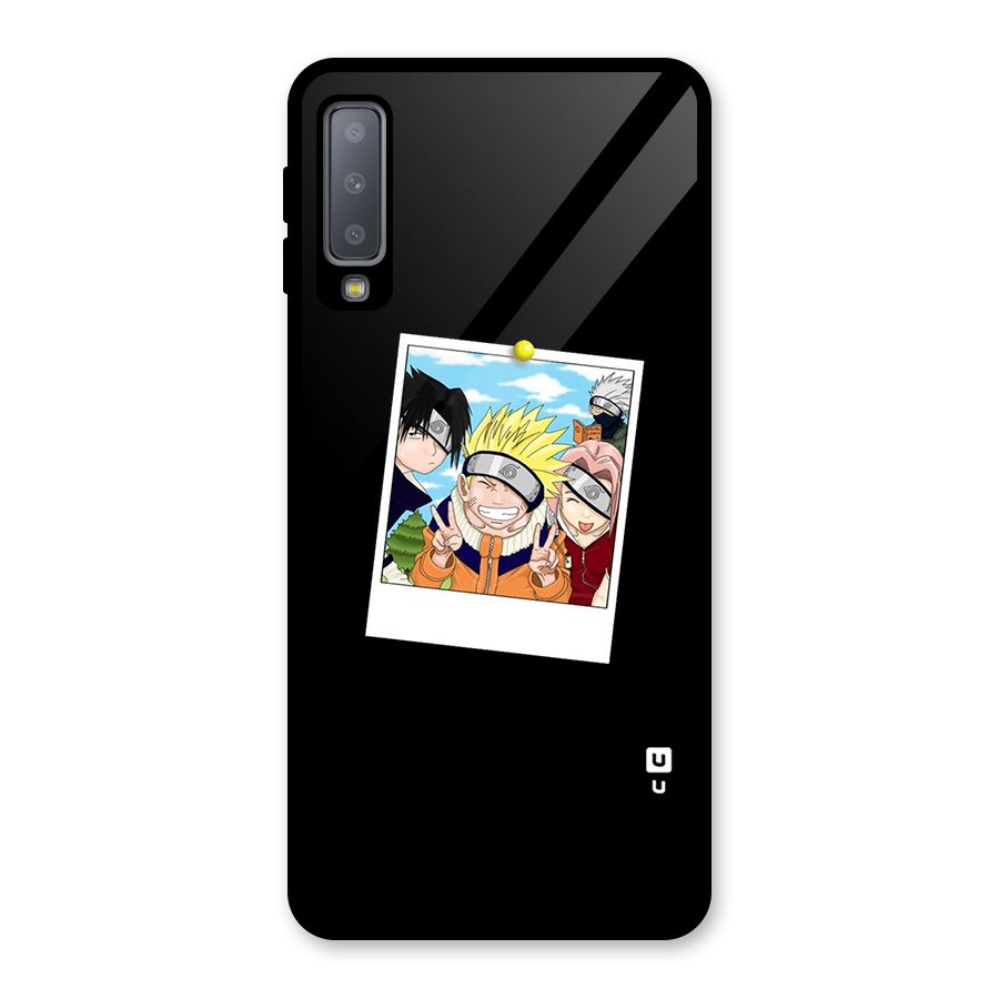 Team Kakashi Cute Glass Back Case for Galaxy A7 (2018)