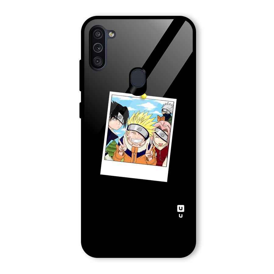 Team Kakashi Cute Glass Back Case for Galaxy M11