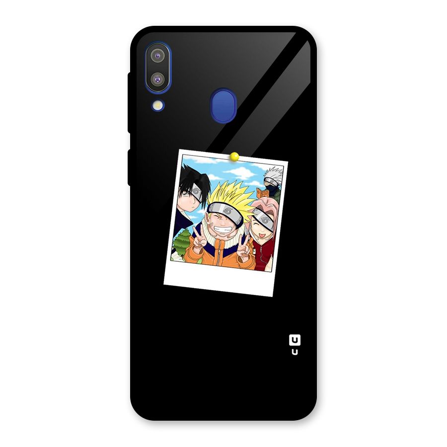 Team Kakashi Cute Glass Back Case for Galaxy M20