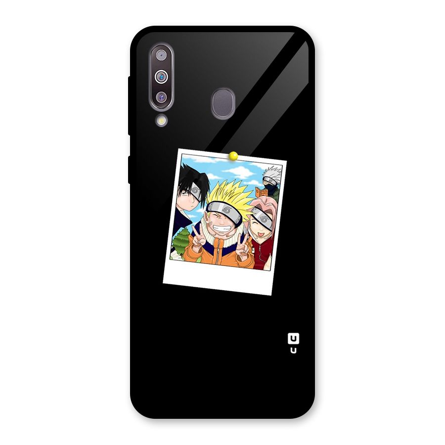 Team Kakashi Cute Glass Back Case for Galaxy M30