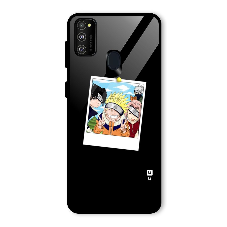 Team Kakashi Cute Glass Back Case for Galaxy M30s