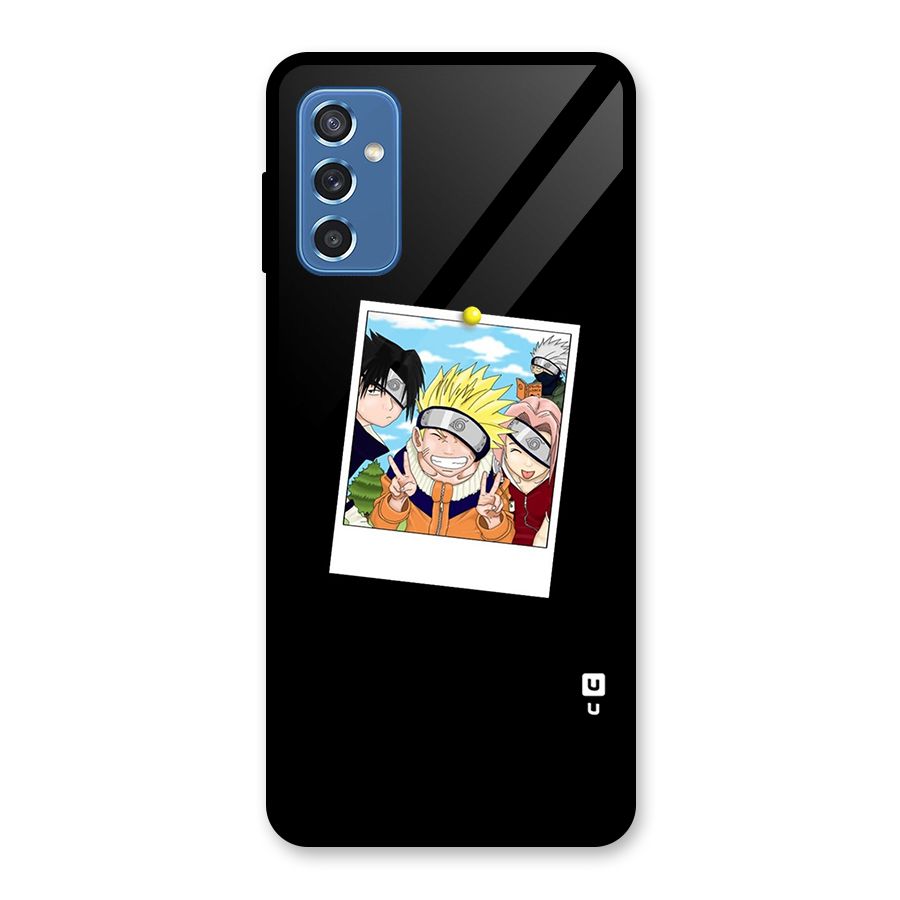 Team Kakashi Cute Glass Back Case for Galaxy M52 5G