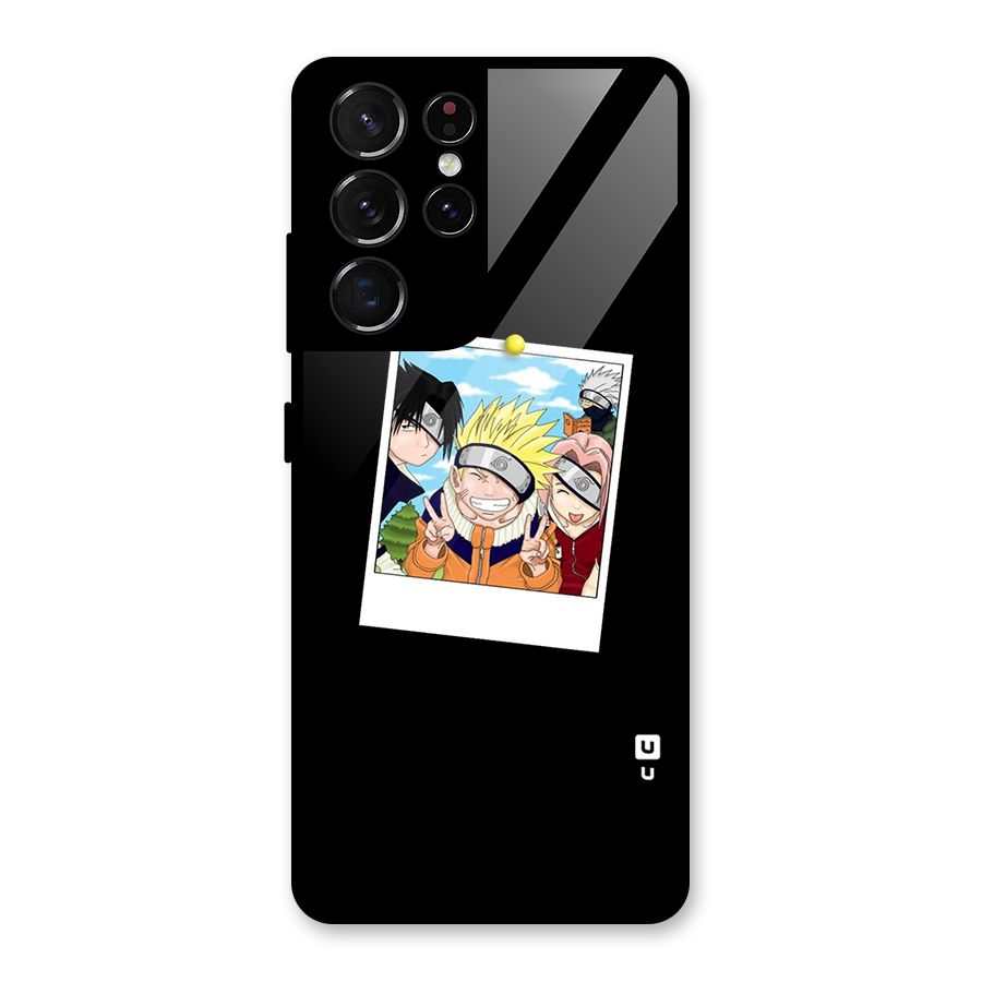 Team Kakashi Cute Glass Back Case for Galaxy S21 Ultra 5G