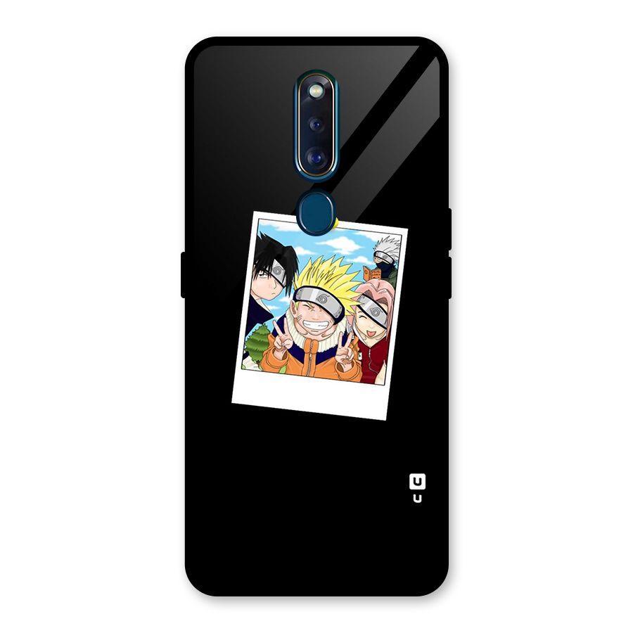 Team Kakashi Cute Glass Back Case for Oppo F11 Pro