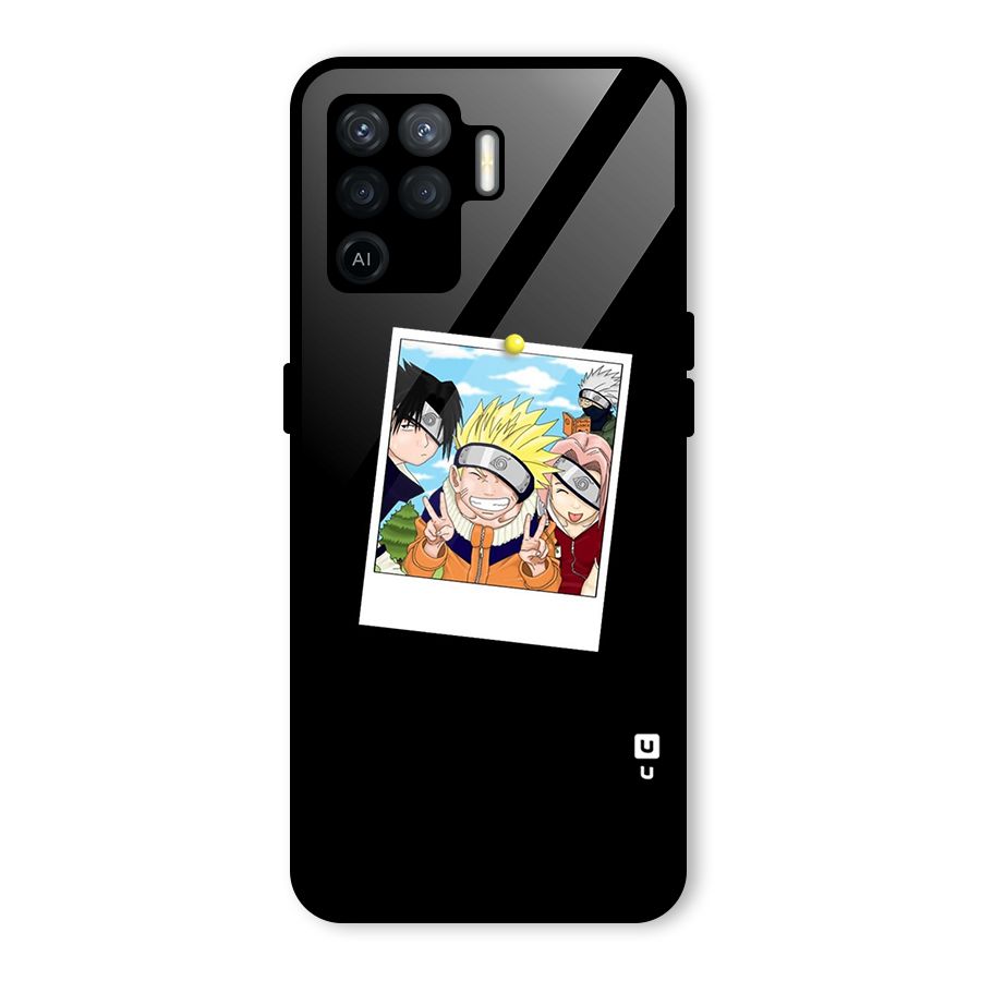 Team Kakashi Cute Glass Back Case for Oppo F19 Pro