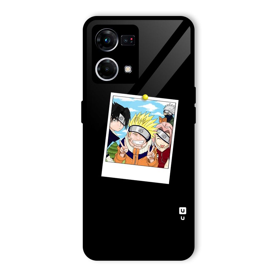 Team Kakashi Cute Glass Back Case for Oppo F21 Pro 4G