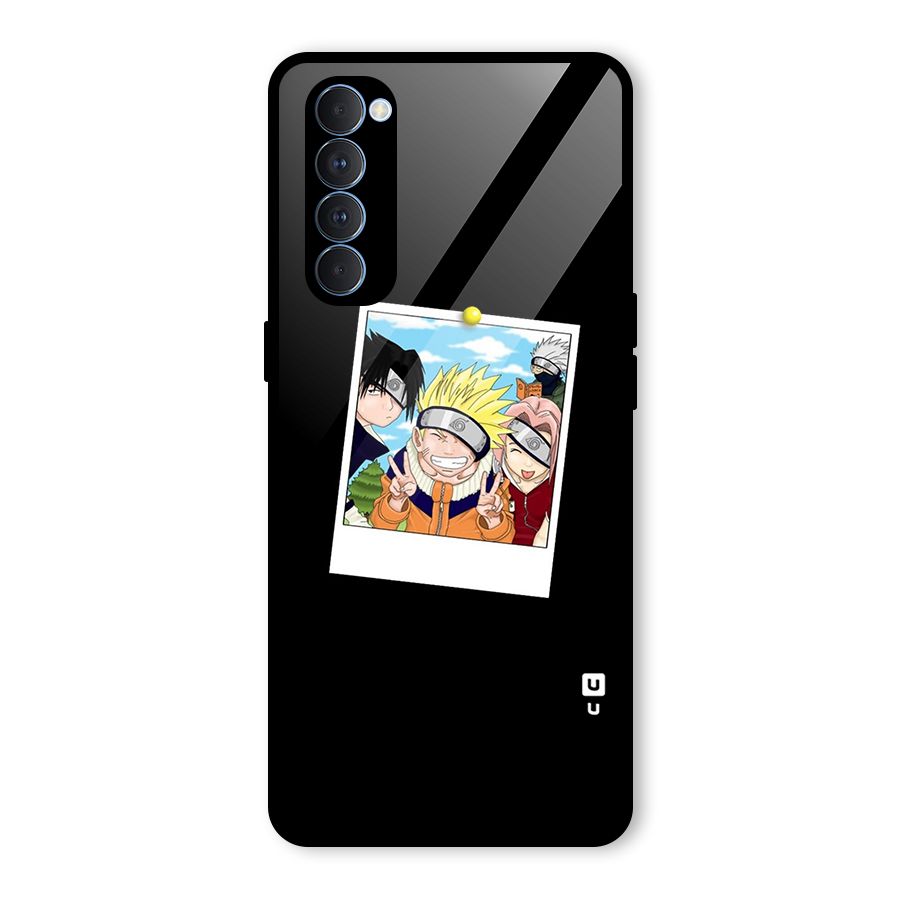 Team Kakashi Cute Glass Back Case for Oppo Reno4 Pro