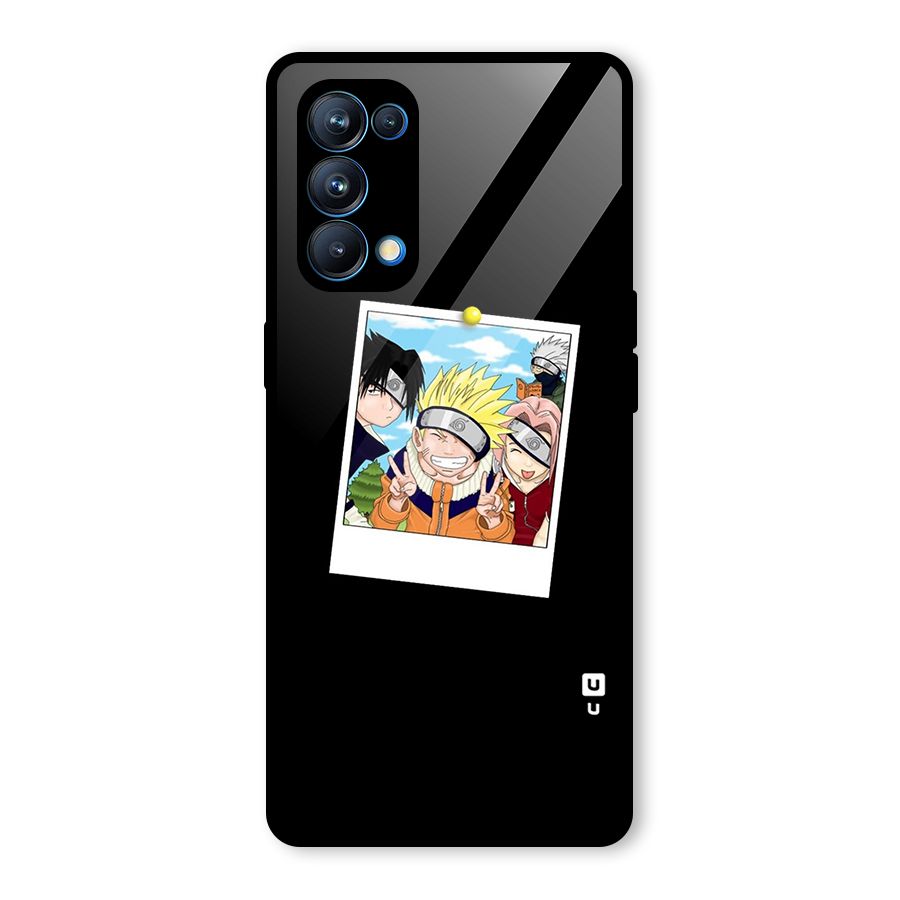 Team Kakashi Cute Glass Back Case for Oppo Reno5 Pro 5G