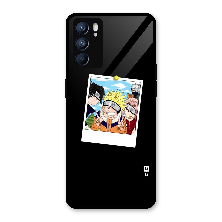 Team Kakashi Cute Glass Back Case for Oppo Reno6 5G