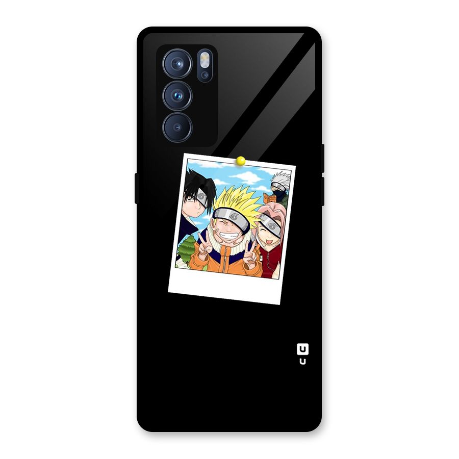 Team Kakashi Cute Glass Back Case for Oppo Reno6 Pro 5G