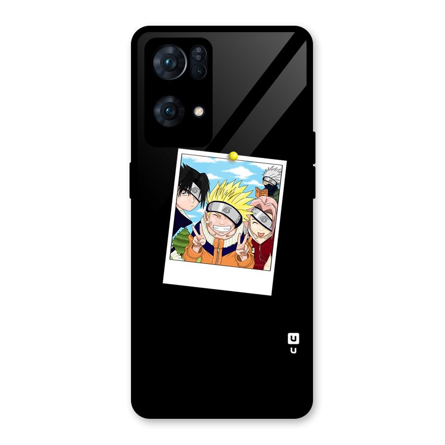 Team Kakashi Cute Glass Back Case for Oppo Reno7 Pro 5G