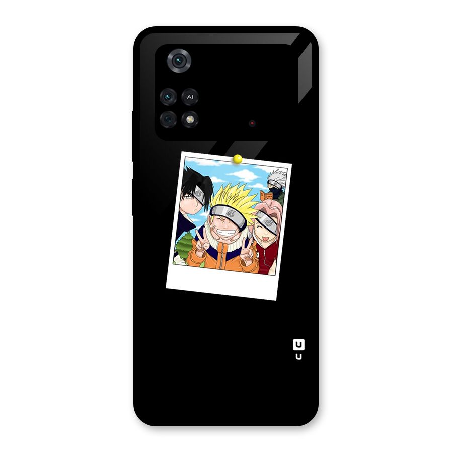 Team Kakashi Cute Glass Back Case for Poco M4 Pro 4G