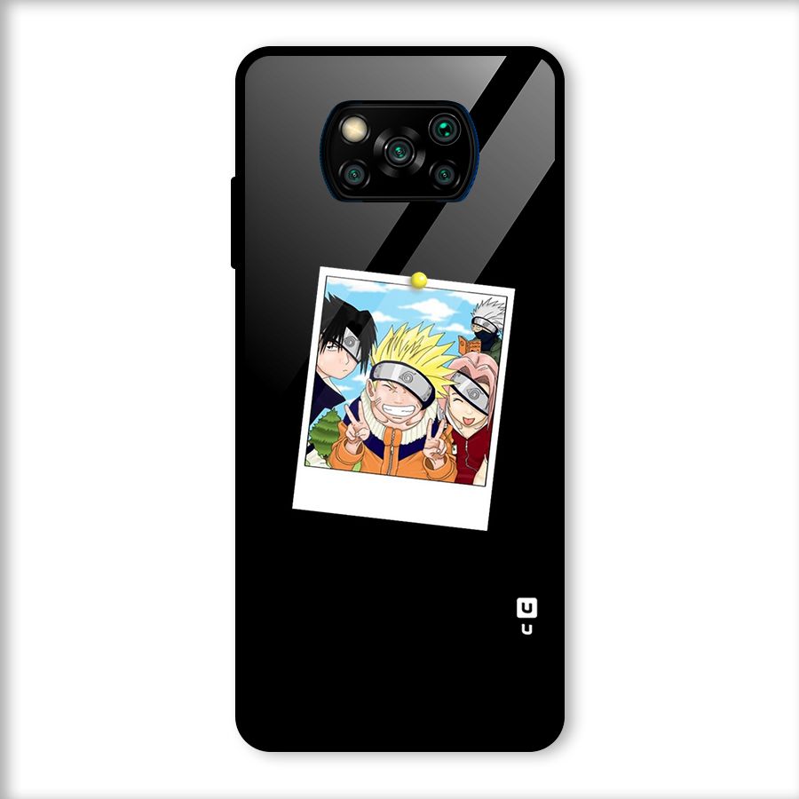 Team Kakashi Cute Glass Back Case for Poco X3