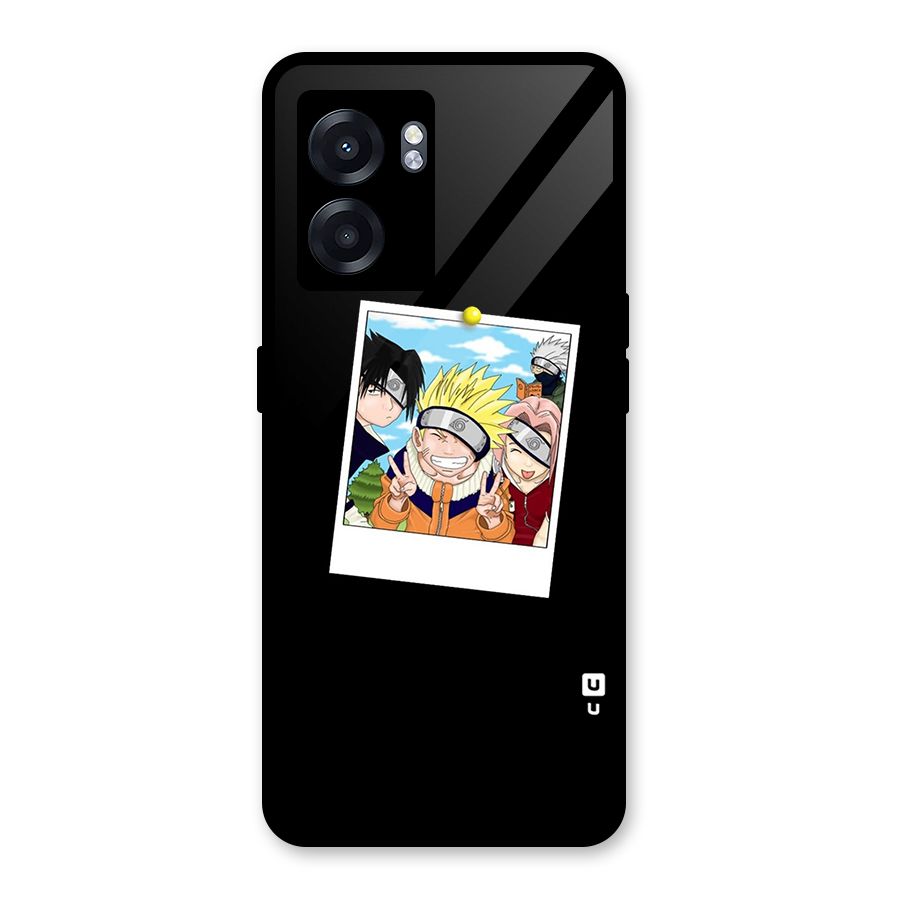 Team Kakashi Cute Glass Back Case for Realme Narzo 50 5G