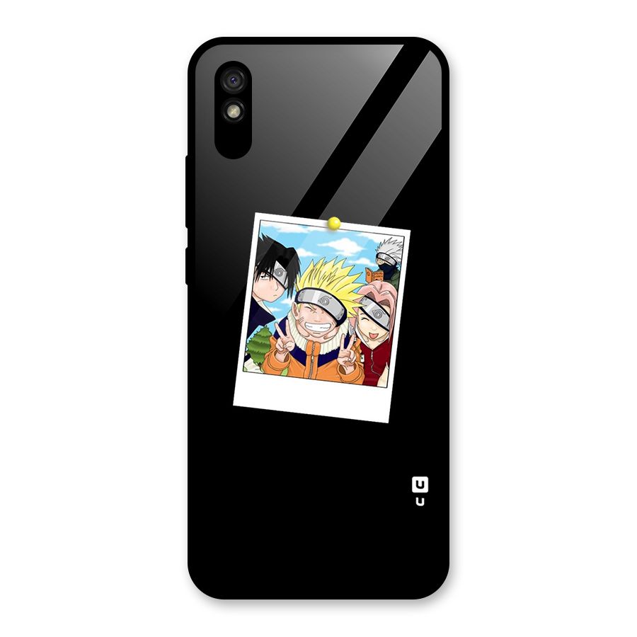 Team Kakashi Cute Glass Back Case for Redmi 9A