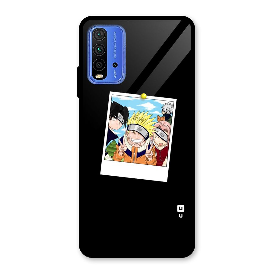 Team Kakashi Cute Glass Back Case for Redmi 9 Power