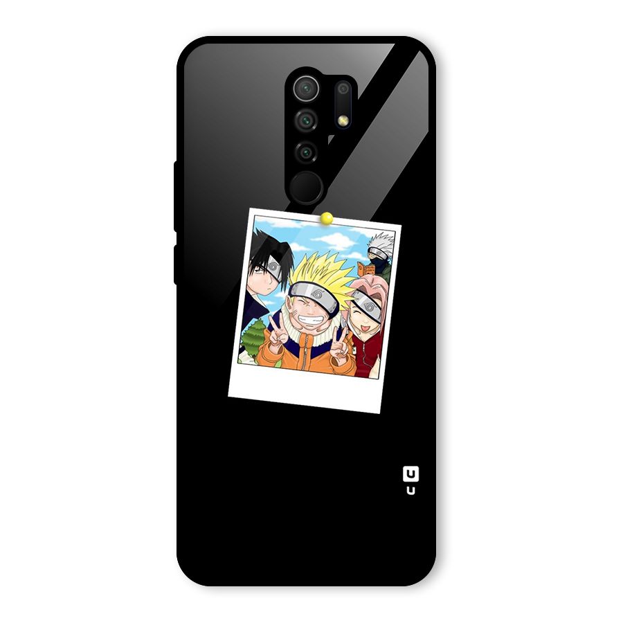 Team Kakashi Cute Glass Back Case for Redmi 9 Prime