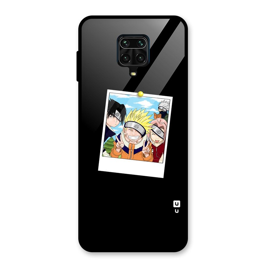 Team Kakashi Cute Glass Back Case for Redmi Note 10 Lite