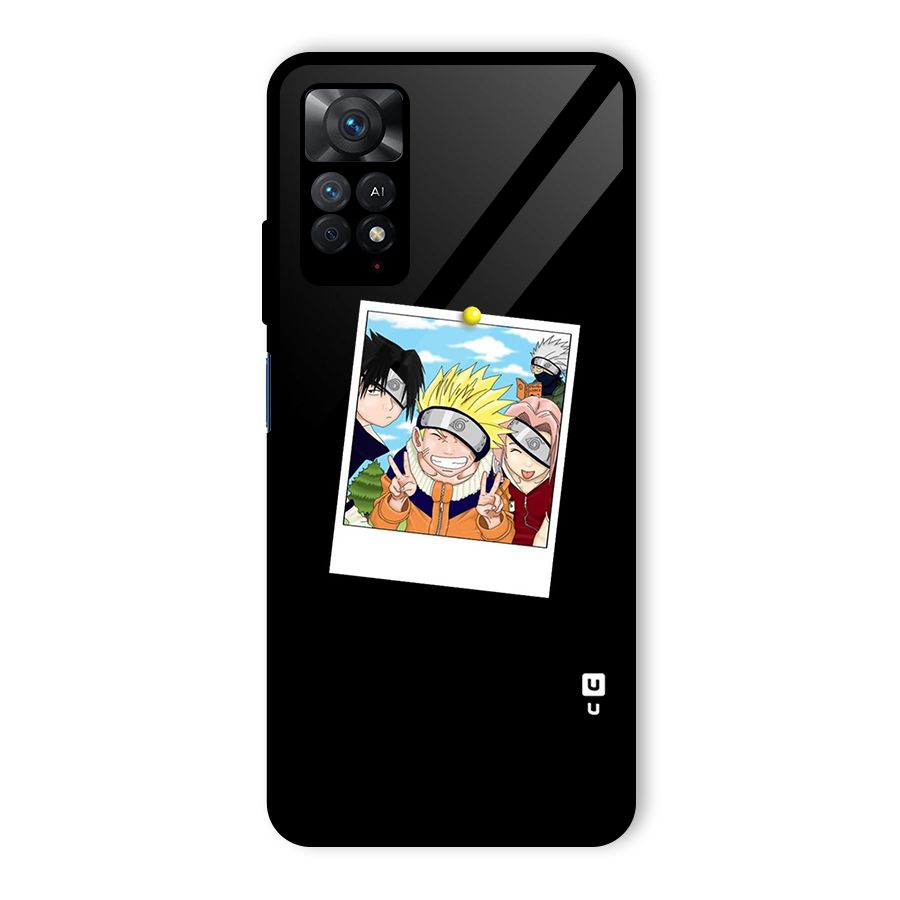 Team Kakashi Cute Glass Back Case for Redmi Note 11 Pro