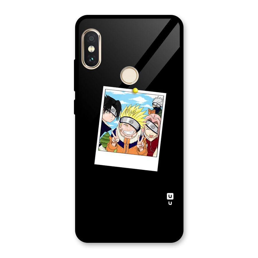 Team Kakashi Cute Glass Back Case for Redmi Note 5 Pro