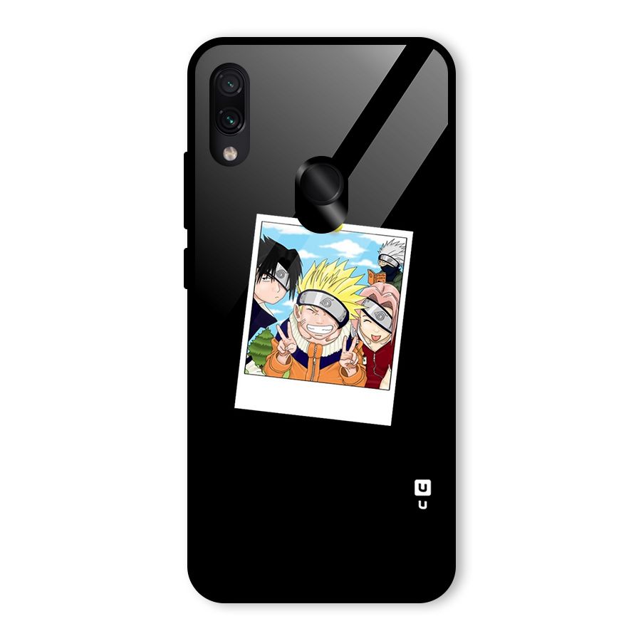 Team Kakashi Cute Glass Back Case for Redmi Note 7S