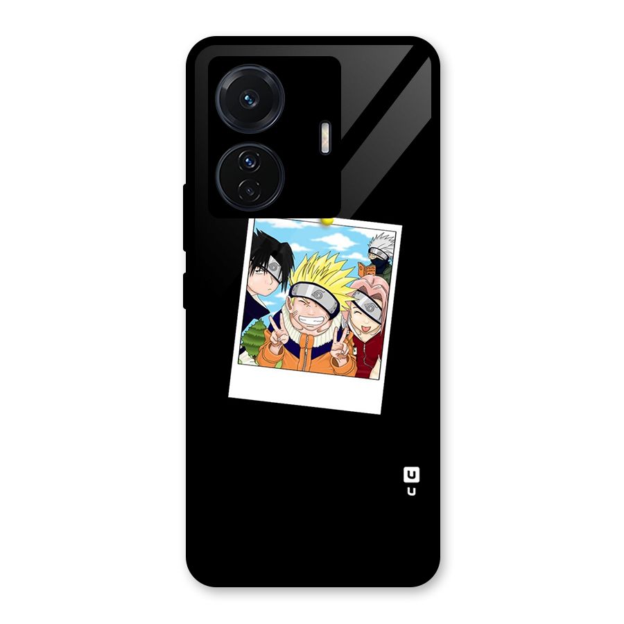 Team Kakashi Cute Glass Back Case for Vivo T1 Pro