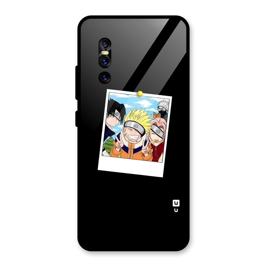 Team Kakashi Cute Glass Back Case for Vivo V15 Pro