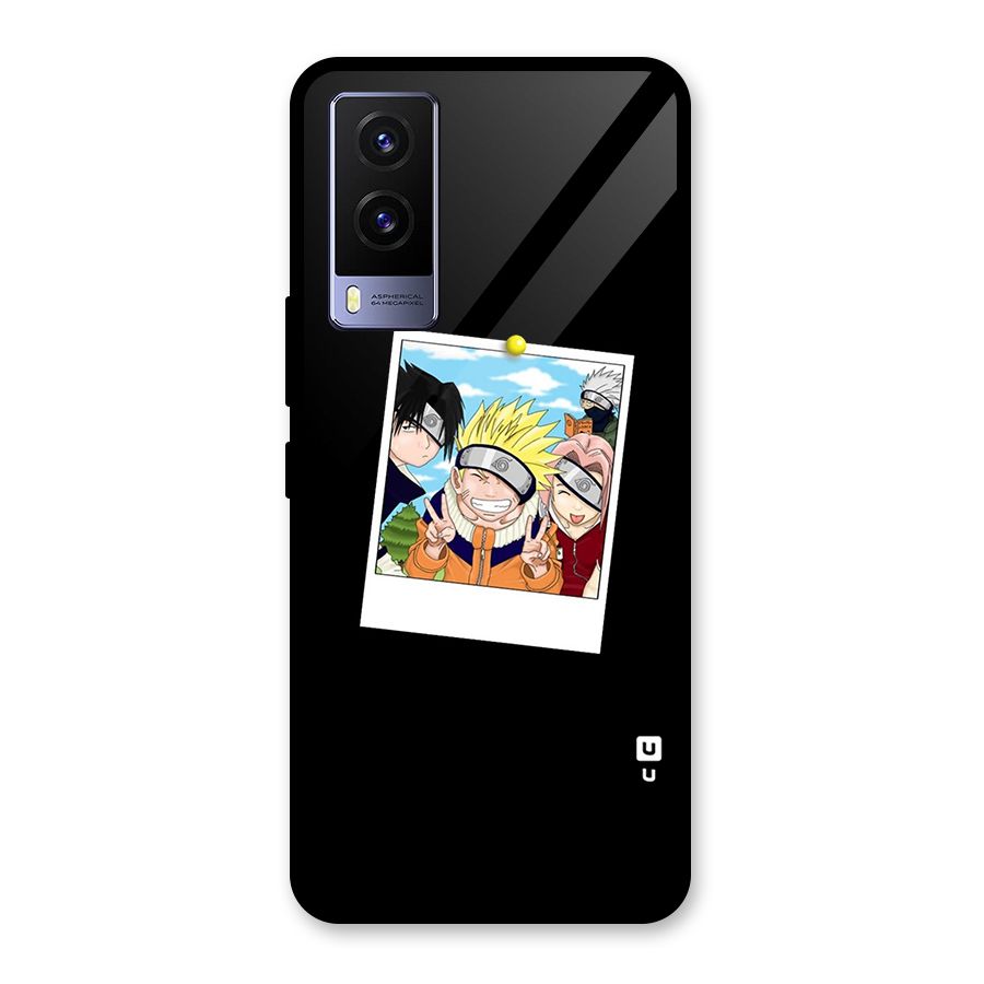 Team Kakashi Cute Glass Back Case for Vivo V21e 5G
