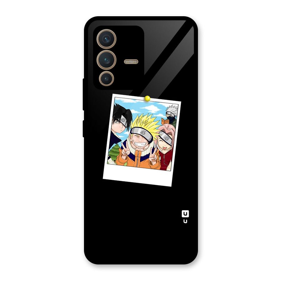 Team Kakashi Cute Glass Back Case for Vivo V23 5G